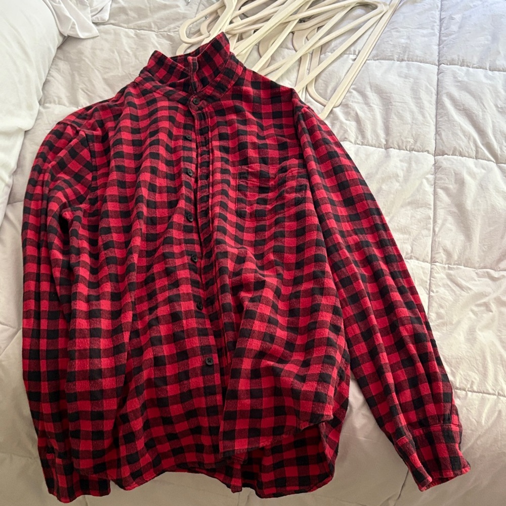 J. Crew Red and Black Plaid Flannel Shirt